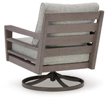 Hillside Barn Gray/Brown Outdoor Swivel Lounge Chair by Ashley at Eve Furniture