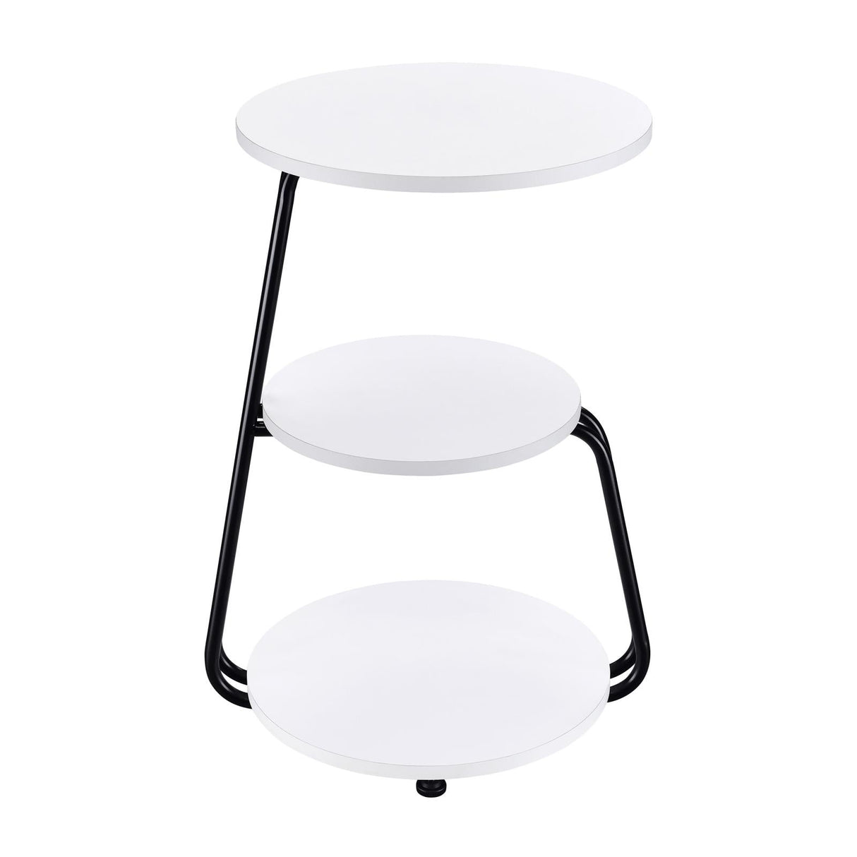 Hilly 3-tier Round Side Table White and Black