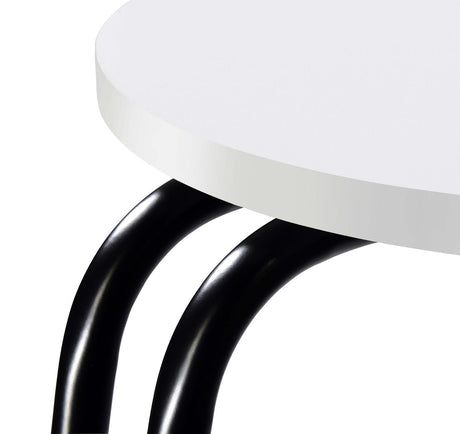 Hilly White and Black 3-tier Round Side Table by Coaster at Eve Furniture