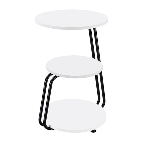 Hilly White and Black 3-tier Round Side Table by Coaster at Eve Furniture