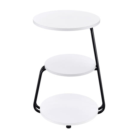 Hilly White and Black 3-tier Round Side Table by Coaster at Eve Furniture