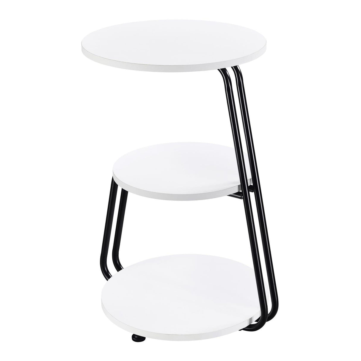 Hilly White and Black 3-tier Round Side Table by Coaster at Eve Furniture