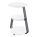 Hilly White and Black 3-tier Round Side Table by Coaster at Eve Furniture
