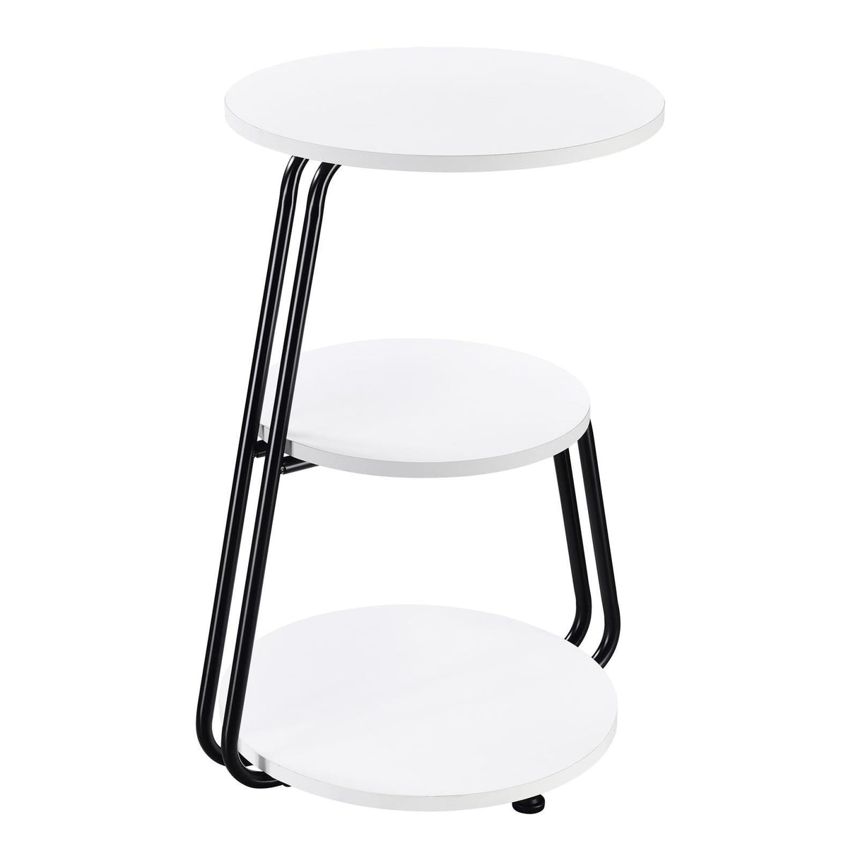 Hilly White and Black 3-tier Round Side Table by Coaster at Eve Furniture