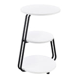 Hilly White and Black 3-tier Round Side Table by Coaster at Eve Furniture