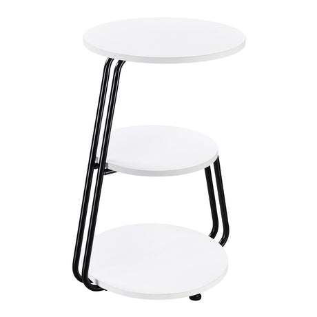 Hilly White and Black 3-tier Round Side Table by Coaster at Eve Furniture