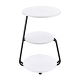 Hilly White and Black 3-tier Round Side Table by Coaster at Eve Furniture