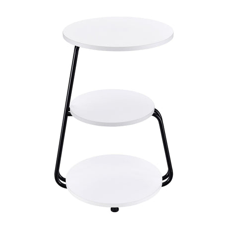Hilly White and Black 3-tier Round Side Table by Coaster at Eve Furniture