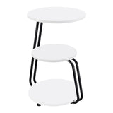 Hilly White and Black 3-tier Round Side Table by Coaster at Eve Furniture