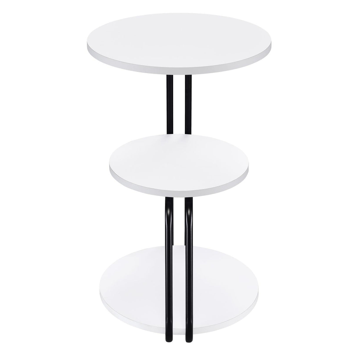 Hilly White and Black 3-tier Round Side Table by Coaster at Eve Furniture