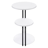 Hilly White and Black 3-tier Round Side Table by Coaster at Eve Furniture