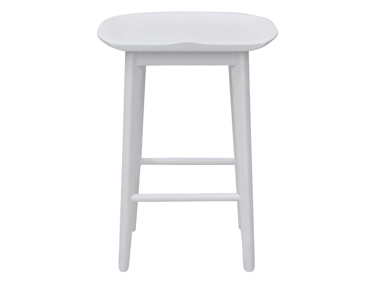 Hilton 24″ Backless Counter Stool, White