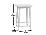 Hilton 24″ Backless Counter Stool, White by Steve Silver at Eve Furniture