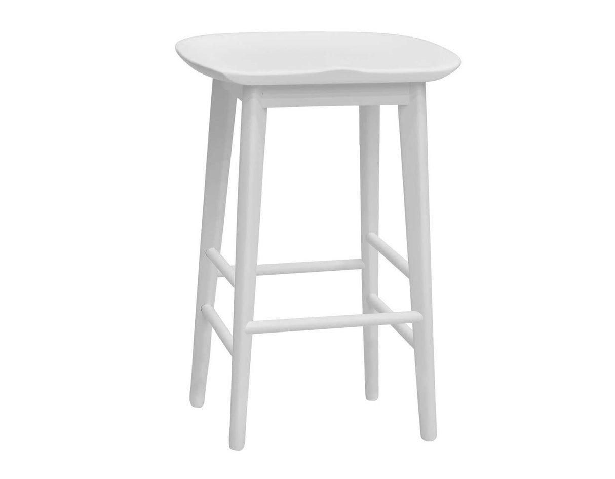 Hilton 24″ Backless Counter Stool, White by Steve Silver at Eve Furniture