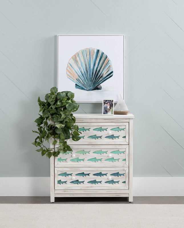 Hilton Head White/Blue Chest by Crestview at Eve Furniture