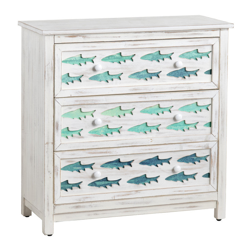 Hilton Head White/Blue Chest by Crestview at Eve Furniture