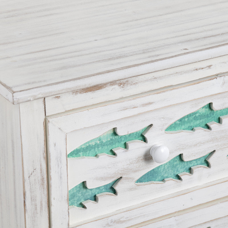 Hilton Head White/Blue Chest by Crestview at Eve Furniture