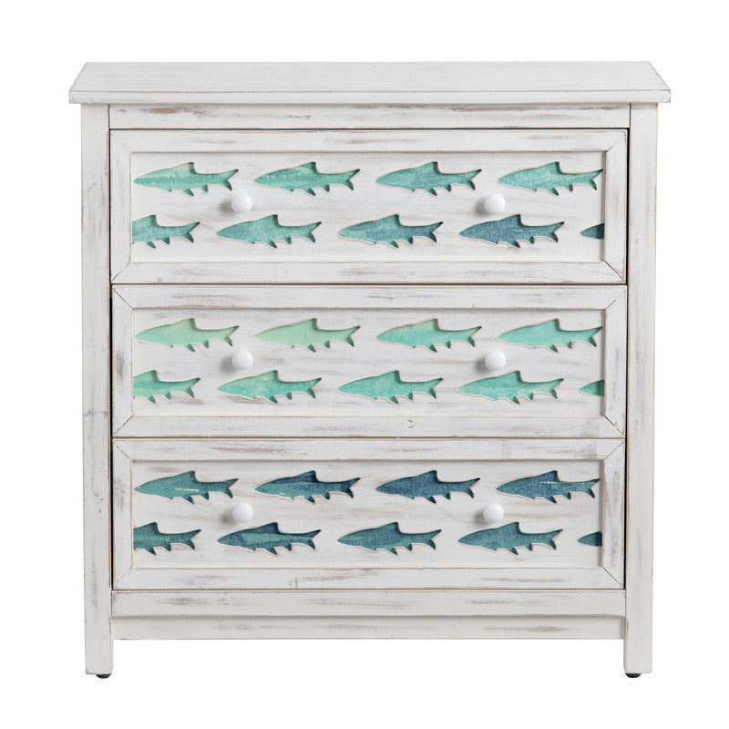 Hilton Head White/Blue Chest by Crestview at Eve Furniture