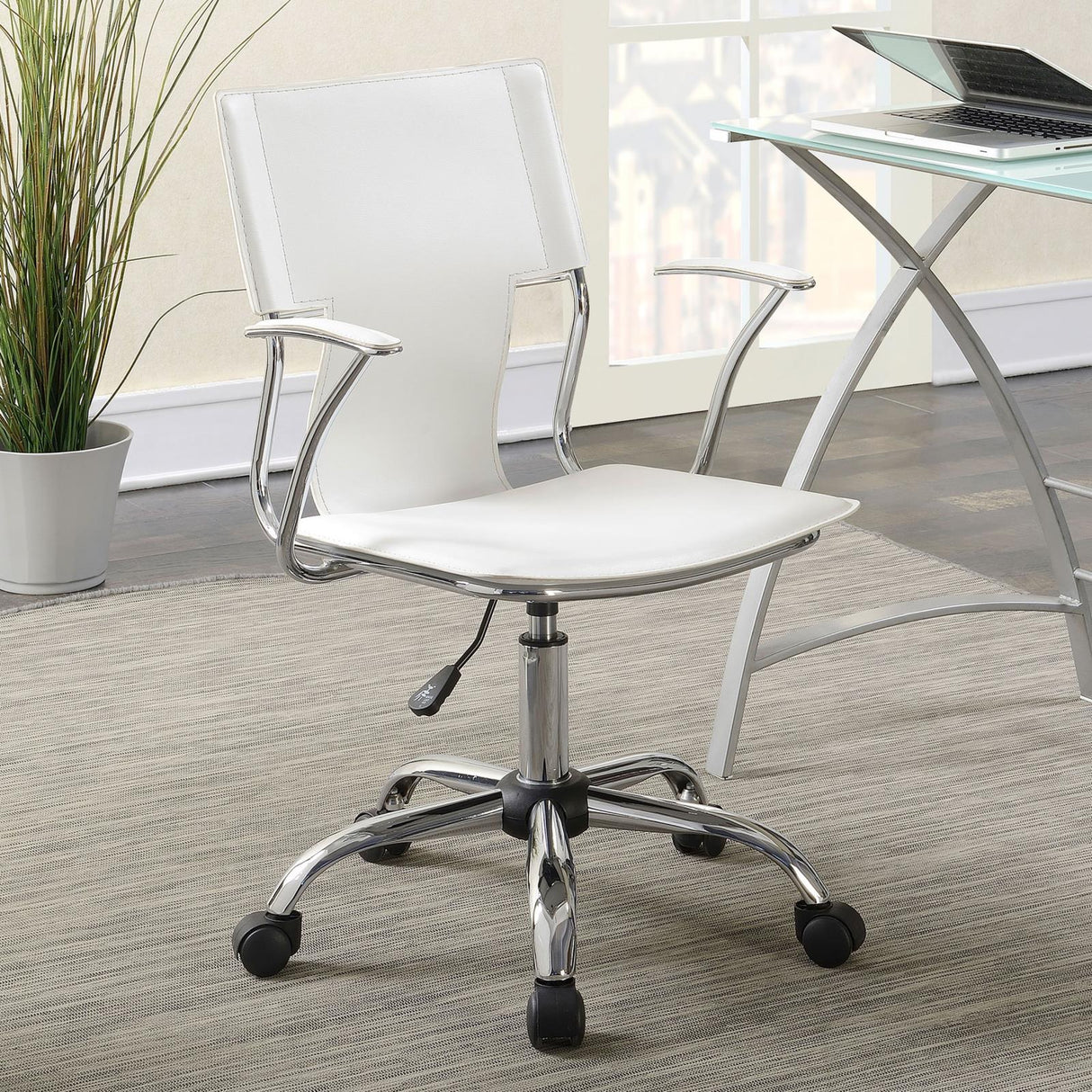 Himari White/Chrome Adjustable Height Office Chair