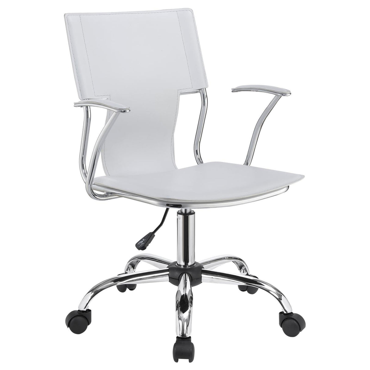 Himari White/Chrome Adjustable Height Office Chair by Coaster at Eve Furniture