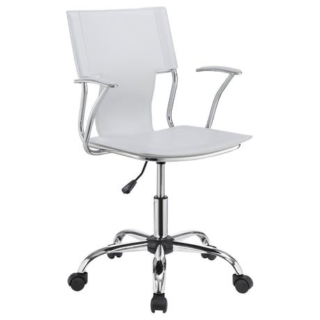 Himari White/Chrome Adjustable Height Office Chair by Coaster at Eve Furniture