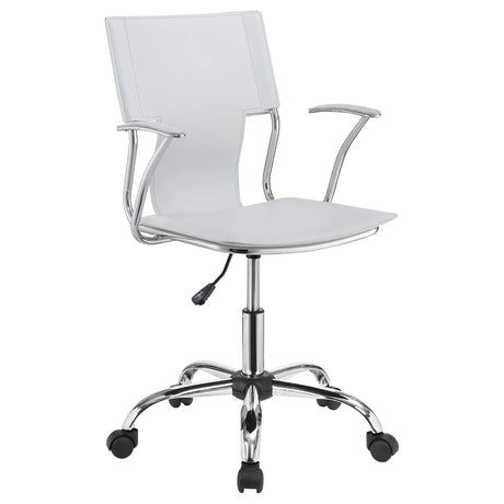Himari White/Chrome Adjustable Height Office Chair by Coaster at Eve Furniture