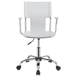 Himari White/Chrome Adjustable Height Office Chair by Coaster at Eve Furniture