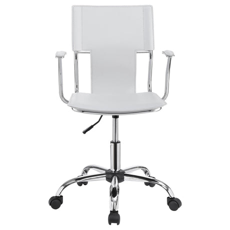 Himari White/Chrome Adjustable Height Office Chair by Coaster at Eve Furniture