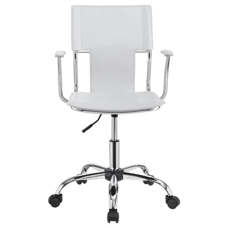 Himari White/Chrome Adjustable Height Office Chair by Coaster at Eve Furniture