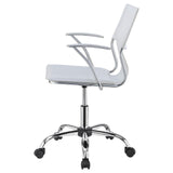 Himari White/Chrome Adjustable Height Office Chair by Coaster at Eve Furniture