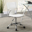 Himari White/Chrome Adjustable Height Office Chair by Coaster at Eve Furniture