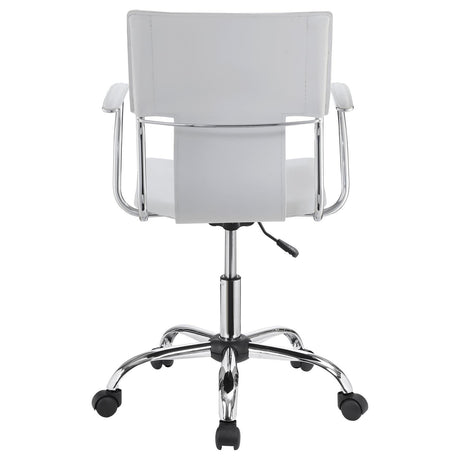 Himari White/Chrome Adjustable Height Office Chair by Coaster at Eve Furniture