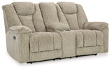 Hindmarsh Stone Power Reclining Loveseat with Console