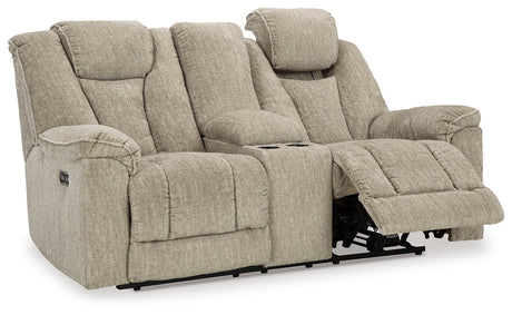 Hindmarsh Stone Power Reclining Loveseat with Console