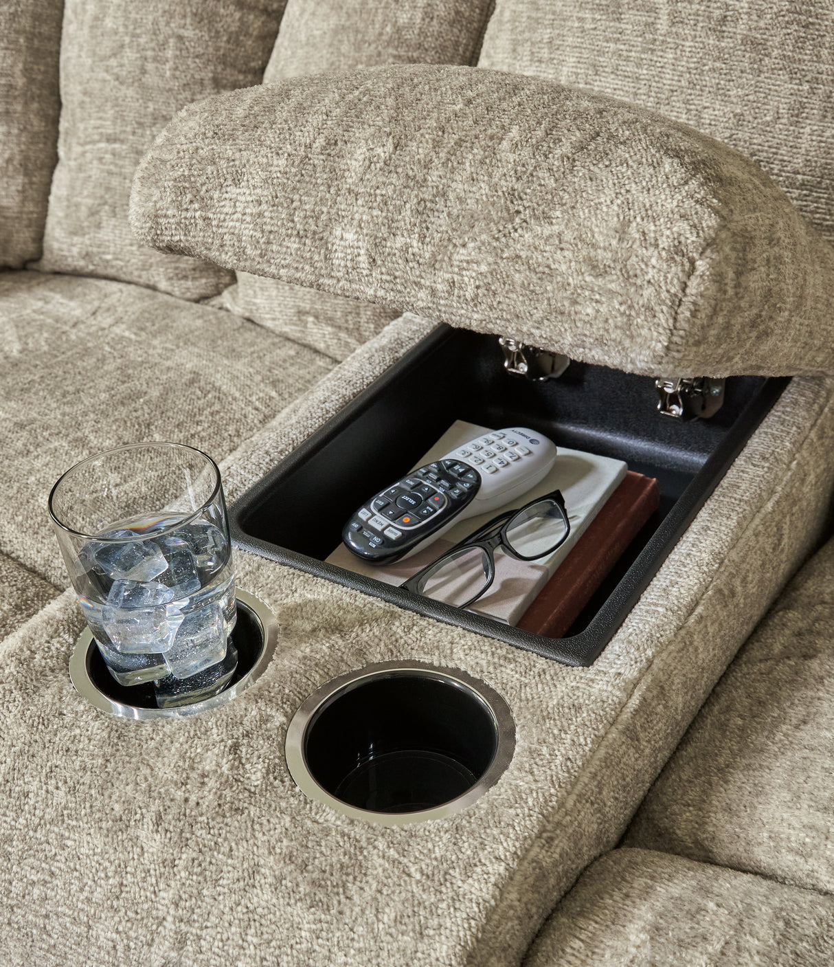 Hindmarsh Stone Power Reclining Loveseat with Console