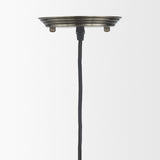 Hines I Antiqued-Brass Metal Cage Pendant Light by Mercana at Eve Furniture