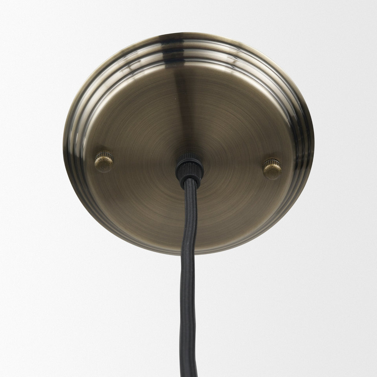 Hines I Antiqued-Brass Metal Cage Pendant Light by Mercana at Eve Furniture