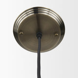 Hines I Antiqued-Brass Metal Cage Pendant Light by Mercana at Eve Furniture