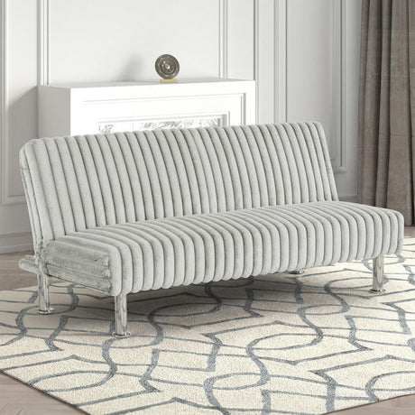 Hinwil Light Gray Futon Sofa Bed by Furniture of America at Eve Furniture
