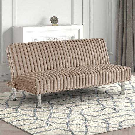 Hinwil Taupe Futon Sofa Bed by Furniture of America at Eve Furniture