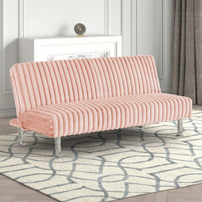 Hinwil Pink Futon Sofa Bed by Furniture of America at Eve Furniture