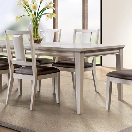 Hinwitz White Oak 7-Piece Dining Room Set by Furniture of America at Eve Furniture