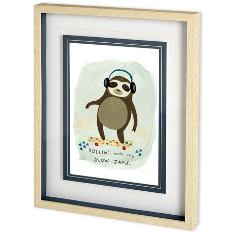 Hipster Sloth II by June Erica Vess a Framed Art Print Matted under Glass by Mercana at Eve Furniture
