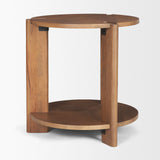 Hisako Mid Brown Open Round Accent Table by Mercana at Eve Furniture