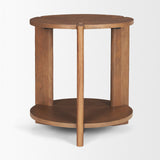Hisako Mid Brown Open Round Accent Table by Mercana at Eve Furniture