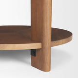 Hisako Mid Brown Open Round Accent Table by Mercana at Eve Furniture