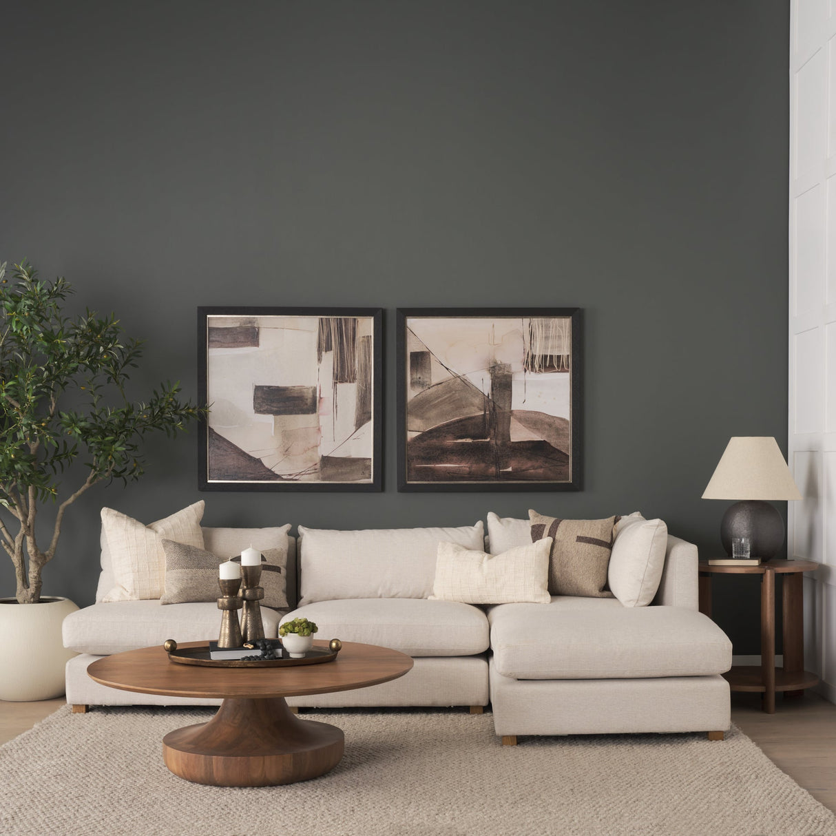 Hisako Mid Brown Open Round Accent Table by Mercana at Eve Furniture