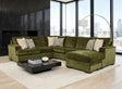 Aspen Pine Olive Reversible Chaise Sectional by Happy Homes at Eve Furniture