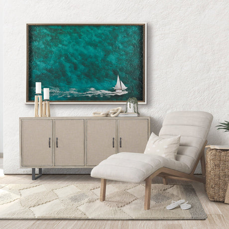 Hobie Sailing by Mercana Studio a Hand Embellished Textured Framed Photo Art Print Matted under Glas by Mercana at Eve Furniture