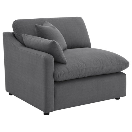 Hobson Charcoal 5-Piece Upholstered Modular Sectional and Ottoman by Coaster at Eve Furniture